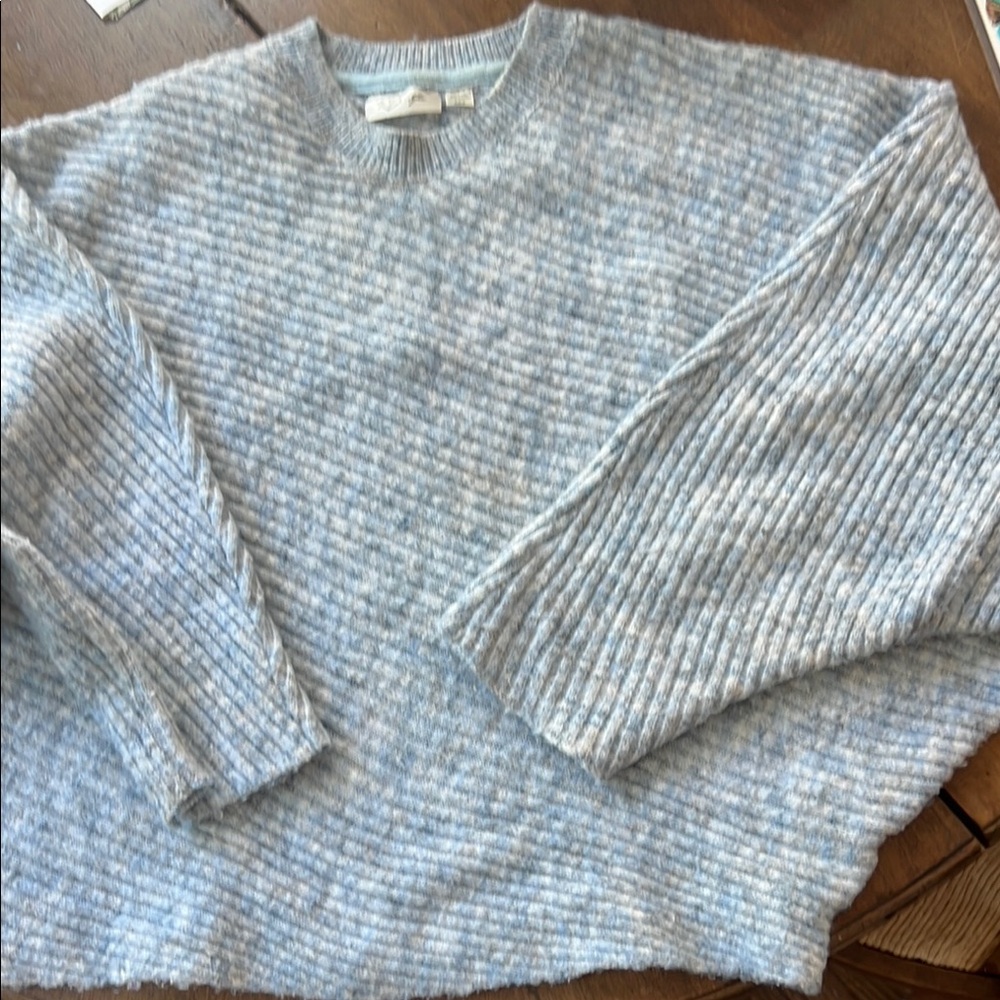 RD Style Light Blue Ribbed Sweater